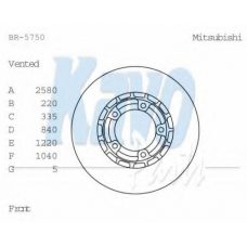 BR-5750 KAVO PARTS Тормозной диск