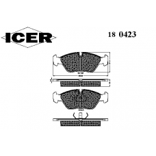 180423 ICER Комплект тормозных колодок, дисковый тормоз
