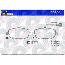 20896 GALFER Комплект тормозных колодок, дисковый тормоз