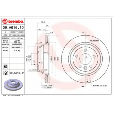 09.A616.10 BREMBO Тормозной диск