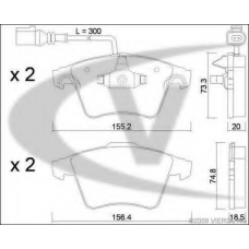 V10-8186 VEMO/VAICO Комплект тормозных колодок, дисковый тормоз