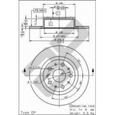 14604 V METZGER Тормозной диск
