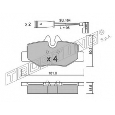 592.0W TRUSTING Комплект тормозных колодок, дисковый тормоз