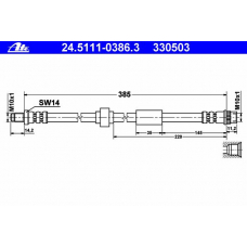 24.5111-0386.3 ATE Тормозной шланг