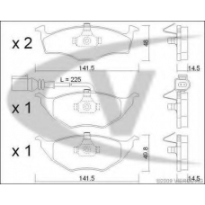 V10-8192 VEMO/VAICO Комплект тормозных колодок, дисковый тормоз