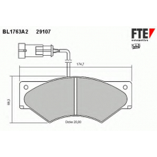 BL1763A2 FTE Комплект тормозных колодок, дисковый тормоз