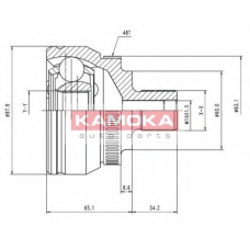 7050 KAMOKA Шарнирный комплект, приводной вал