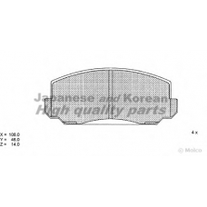 H026-02 ASHUKI Комплект тормозных колодок, дисковый тормоз