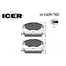 181439-702 ICER Комплект тормозных колодок, дисковый тормоз