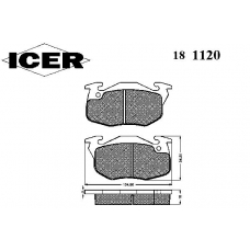 181120 ICER Комплект тормозных колодок, дисковый тормоз