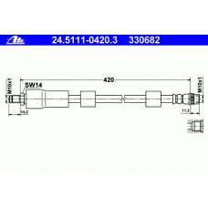 24.5111-0420.3 ATE Тормозной шланг