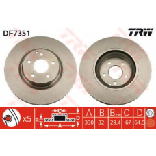 DF7351 TRW Тормозной диск