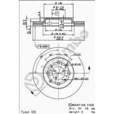 09.9554.10 BREMBO Тормозной диск