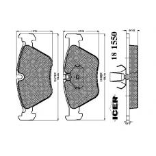 181550 ICER Комплект тормозных колодок, дисковый тормоз