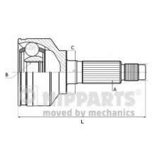 N2820400 NIPPARTS Шарнирный комплект, приводной вал