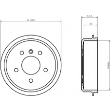 8DT 355 301-451 HELLA PAGID Тормозной барабан