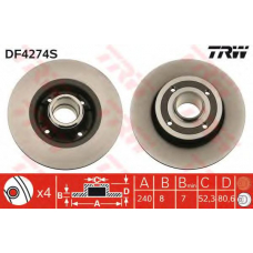 DF4274S TRW Тормозной диск