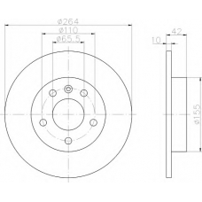 8DD 355 106-101 HELLA Тормозной диск
