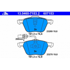 13.0460-7153.2 ATE Комплект тормозных колодок, дисковый тормоз