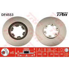 DF4553 TRW Тормозной диск