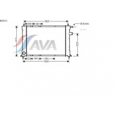 AU2111 AVA Радиатор, охлаждение двигателя