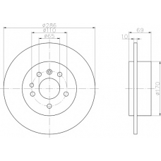 8DD 355 107-001 HELLA PAGID Тормозной диск