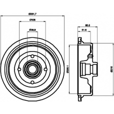 8DT 355 301-611 HELLA PAGID Тормозной барабан