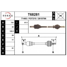 T68281 EAI Приводной вал