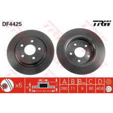 DF4425 TRW Тормозной диск