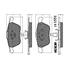 181551 ICER Комплект тормозных колодок, дисковый тормоз