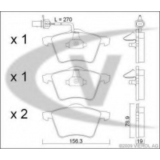 V10-8184 VEMO/VAICO Комплект тормозных колодок, дисковый тормоз