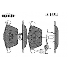 181654 ICER Комплект тормозных колодок, дисковый тормоз