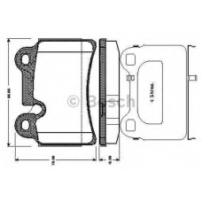 0 986 TB3 075 BOSCH Комплект тормозных колодок, дисковый тормоз