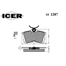 181287 ICER Комплект тормозных колодок, дисковый тормоз