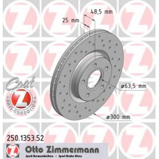 250.1353.52 ZIMMERMANN Тормозной диск