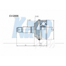 CV-2006 KAVO PARTS Шарнирный комплект, приводной вал