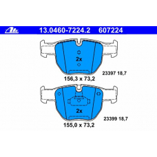 13.0460-7224.2 ATE Комплект тормозных колодок, дисковый тормоз