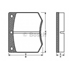 0 986 TB2 062 BOSCH Комплект тормозных колодок, дисковый тормоз