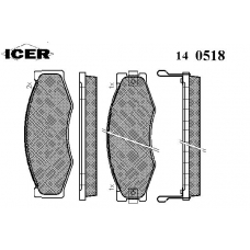 140518 ICER Комплект тормозных колодок, дисковый тормоз