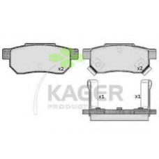 35-0299 KAGER Комплект тормозных колодок, дисковый тормоз