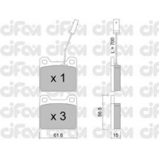 822-003-3 CIFAM Комплект тормозных колодок, дисковый тормоз