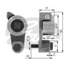 T41262 GATES Натяжной ролик, ремень грм
