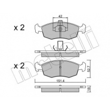 22-0274-3 METELLI Комплект тормозных колодок, дисковый тормоз