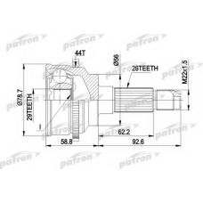 PCV3029 PATRON Шарнирный комплект, приводной вал