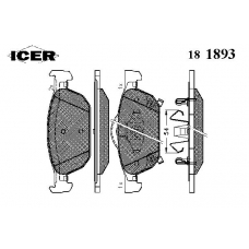 181893 ICER Комплект тормозных колодок, дисковый тормоз
