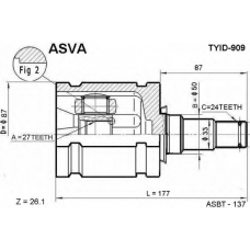 TYID-909 ASVA Шарнирный комплект, приводной вал