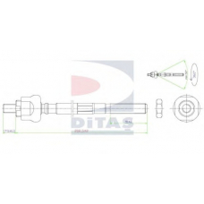 A2-5546 DITAS Осевой шарнир, рулевая тяга