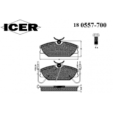 180557-700 ICER Комплект тормозных колодок, дисковый тормоз