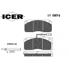 150894 ICER Комплект тормозных колодок, дисковый тормоз