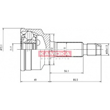 6709 KAMOKA Шарнирный комплект, приводной вал